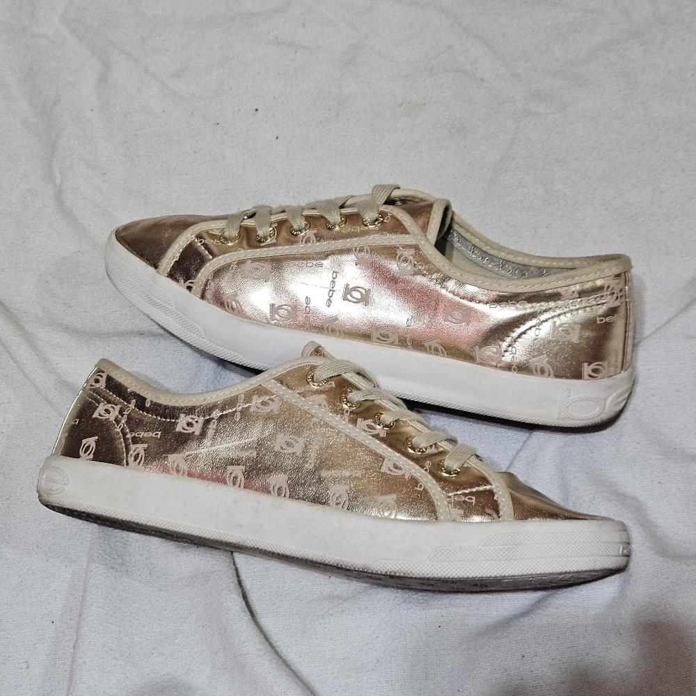 Bebe Gold Casual Sport Woman's Sneakers